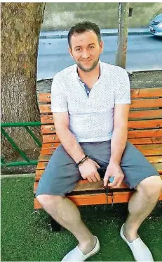  ?? FOTO: GVINJILIA ?? Nika Gvinjilia als er noch mitten im Leben stand. Jetzt braucht der 32-Jährige aus Gegorgien dringend eine Herztransp­lantation.