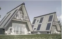  ?? M.A.Di ?? The M.A.Di Home is an A-frame home that can be easily assembled in just a few hours. The design is earthquake-resistant and can be equipped with rooftop solar panels.