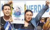  ?? Maynor Valenzuela AFP/Getty Images ?? PROTESTERS rally in Managua, Nicaragua, after the death of Eddy Montes Praslin, who relatives and supporters say was a political prisoner.