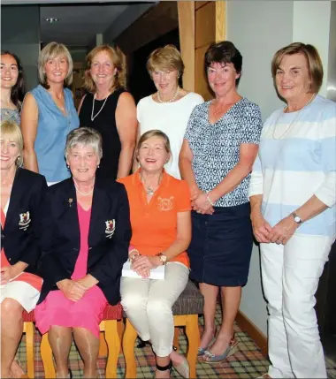  ??  ?? r) Catherine Mullins, Marie MacKell, Jean Connolly, Bernie Herr, Zara Wadding, Deirdre Smith, Mary Burlingham, Manning, Lady Captain Maeve Ahern, Lady President Kitty Duffy, Lesley O’Keefe.