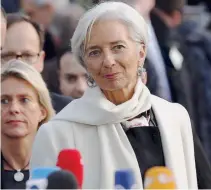  ??  ?? ‘Everybody revises… but it’s a fact that Greece revises quite often and with significan­t variations,’ noted IMF Managing Director Christine Lagarde.