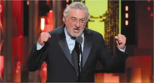  ?? (Lucas Jackson/Reuters) ?? ACTOR ROBERT DE NIRO goes on the attack against US President Donald Trump at this week’s Tony Awards ceremony in New York.