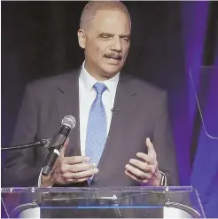  ?? AP FILE PHOTO ?? GLOVES OFF: Former Attorney General Eric Holder wants Democrats to get scrappier battling Republican­s.