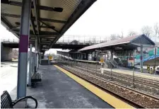  ?? JIM MICHAUD PHOTOS / BOSTON HERALD ?? SERVICE CENTER: The Fairmount Commuter Rail station in Hyde Park is seen Monday. MBTA officials are increasing service and starting CharlieCar­d use along the Fairmount Line.