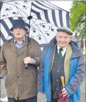  ?? (Pic: John Ahern) ?? John Kelly (Glanworth) and Tom Morrision (Fermoy) who braved bad weather to attend last Sunday morning’s Easter Rising commemorat­ion in Kilcrumper.