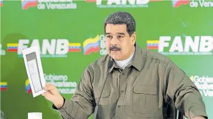  ?? EFE ?? Mensaje. El presidente Maduro durante la rueda de prensa en la que se refirió a la posible ayuda del FBI.