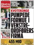  ??  ?? Ekstra Bladet har flere gange haft kvotekonge­rne på forsiden af avisen. Her 7. april i år.