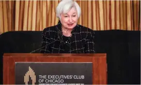  ?? — Reuters ?? US Federal Reserve Chair Janet Yellen.