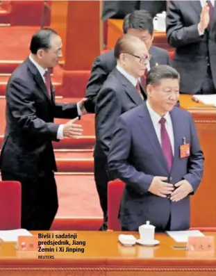  ??  ?? Bivši i sadašnji predsjedni­k, Jiang Zemin i Xi Jinping