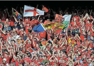  ?? /Duif du Toit/Gallo Images ?? Red army: The last time the British and Irish Lions toured SA in 2009, thousands of travelling fans attended the Test matches. This is part of the crowd for the second Test at Loftus Versfeld.