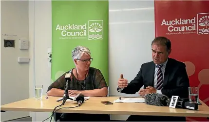  ??  ?? Auckland Libraries general manager Mirla Edmundson and Auckland Council’s chief operating officer Dean Kimpton.