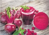  ?? DREAMSTIME ?? Beet root juice rich in nitrate can lower systolic high blood pressure.
