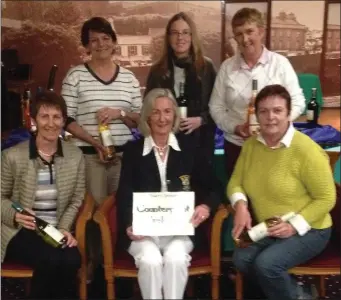  ??  ?? The Counterpoi­nt Ireland-sponsored competitio­n in Enniscorth­y. Back (from left): Deirdre Kavanagh, Laura Dempsey, Margaret Mooney. Front (from left): Trish Cullen, Mary O’Shea (lady Vice-Captain), Mary Murphy.