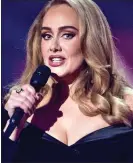  ?? ?? SPEAKING OUT: Triple award winner Adele at the Brits last week