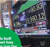  ?? SPENCER PLATT, GETTY IMAGES ?? The Dow flirted with 20,000 on Jan. 6 but has slumped since.