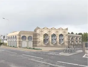  ??  ?? Plans Visualisat­ion of the mosque located on Jeanfield Road from the second bid
