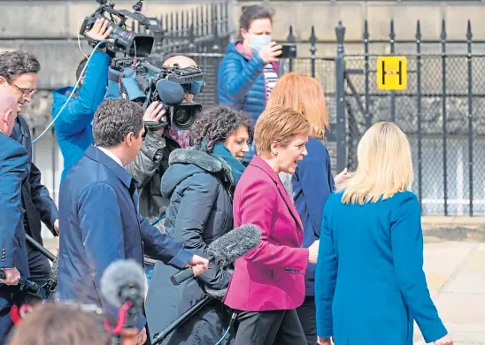  ??  ?? BOXED IN: Nicola Sturgeon and the SNP have used the same tactics and rhetoric for years – but this has in turn limited their options.