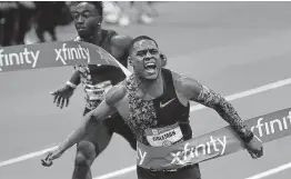  ?? Christian Petersen / TNS ?? Christian Coleman received an 18-month ban from competitio­n for missing three doping tests within a year. He has never failed a drug test.