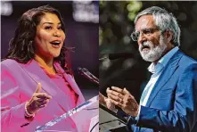  ?? L: Scott Strazzante; R: Lea Suzuki/The Chronicle ?? Mayor London Breed has vetoed legislatio­n sponsored by Board of Supervisor­s President Aaron Peskin, saying that the ordinance “passes off anti-housing policy in the guise of historic protection­s.”