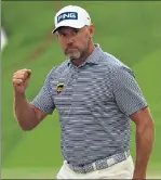  ?? GETTY IMAGES ?? Lee Westwood reacts after making a putt for birdie on the 18th hole during the third round of the Arnold Palmer Invitation­al on Saturday.