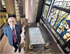  ??  ?? Brigadier Willie Shackell inside the United Grand Lodge HQ in Covent Garden