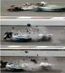  ?? ANSA ?? L’incidente del Lausitzrin­g, nel 2001, che costò le gambe a Zanardi