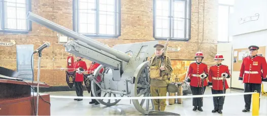  ?? BOB TYMCZYSZYN/ STANDARD STAFF ?? The Lincoln and Welland Regiment Foundation unveiled Friday at the Lake St. Armoury in St. Catharines, a German artillery gun that was captured by Canadian soldiers during the battle of Vimy Ridge during the First World War. Called the Vimy Ridge Gun,...