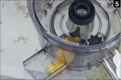  ??  ?? 5 (5) Die typische Schmutzste­lle bei den Slowjuicer­n: der Tresterabl­ass