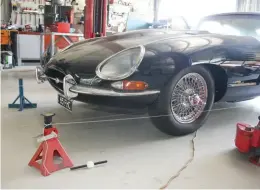  ??  ?? String lines were used to adjust the Jaguar's steering toe in.