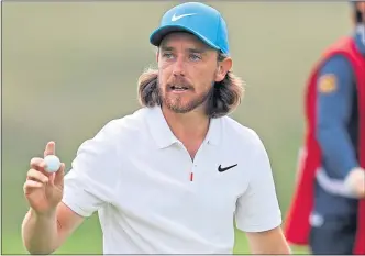  ??  ?? England’s Tommy Fleetwood is the man closest to Lowry