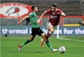  ?? ?? City’s Callum O’Dowda is fouled by Stoke’s Joe Allen - who was later sent off