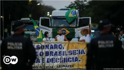  ??  ?? The truck drivers' protests blocked access to the Brazil's Supreme Court headquarte­rs