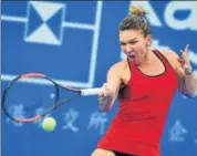  ?? AFP ?? Simona Halep on way to beating Duan Yingying on Wednesday.