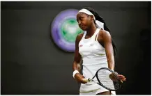  ?? SHAUN BOTTERILL / GETTY IMAGES ?? Fifteen-year-old Coco Gauff of the United States lost in the fourth round of Wimbledon against Simona Halep of Romania, 6-3, 6-3, on Monday in London, England.