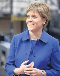  ??  ?? First Minister Nicola Sturgeon