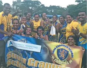  ?? Suva Grammar School netball team on August 17, 2018. Photo: Yogesh Chandra ??