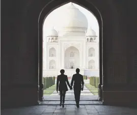  ??  ?? FRENCH PRESIDENT Emmanuel Macron and his wife Brigitte Macron at the Taj Mahal in Agra on March 11.