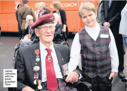  ??  ?? James Johnston with his greatgrand­son Oisin