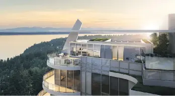  ?? SUPPLIED ?? Each 2000 square-foot home in Foster Martin has an ocean view, thanks to wraparound decks offering panoramic views of nearby Vancouver Island.