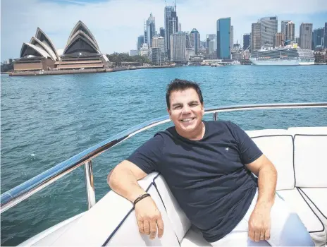  ?? Picture: JOHN FEDER/THE AUSTRALIAN ?? Ian Malouf on his 62m luxury superyacht Mischief in Sydney.