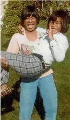  ??  ?? Lale Ieremia lifts his brother Neil during their childhood in one of the country’s poorest suburbs, Porirua’s Cannons Creek, where boys were expected to be sporty and tough.