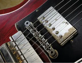  ??  ?? Above: The thicker tone of humbuckers usually warrants a 0.022microfa­rad tone cap – but you can try other values Left: Vintage wiring and components in a ’62 Les Paul/SG Custom