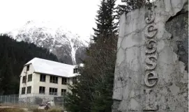 ?? AP ?? ON THE LINE: The Seward City Council will decide today whether to demolish the remaining buildings at the site of the Jesse Lee Home in Seward, Alaska, where the territoria­l flag, which later became the Alaska state flag, was first flown.