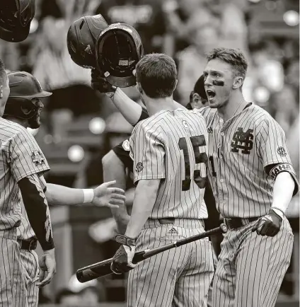  ?? Nati Harnik / Associated Press ?? Jordan Westburg, right, hit .317 with two home runs and six doubles in 60 at-bats this season, which was cut short by COVID-19.