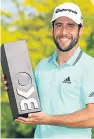  ??  ?? Adrian Otaegui with the inaugural Belgian Knockout prize after his two-shot victory in Antwerp. Getty.