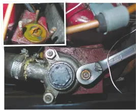  ??  ?? A new higher temperatur­e thermostat was fitted to the 1275cc engine in the MM Minor and has significan­tly boosting the amount of heat emitted from the heater.