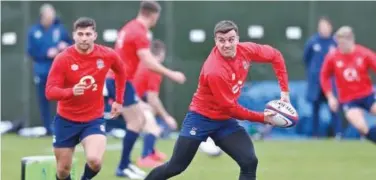  ?? Agence France-presse ?? England’s George Ford takes part in a team training session in London ahead of their Autumn Nations Cup match against Ireland.