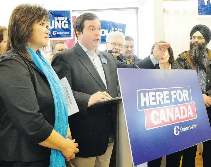  ?? NICK PROCAYLO/ PNG ?? Conservati­ve MP Jason Kenney was on hand to support Vancouver South candidate Wai Young in the 2011 federal election.