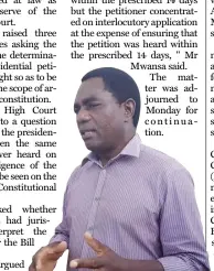  ??  ?? Mr Hichilema