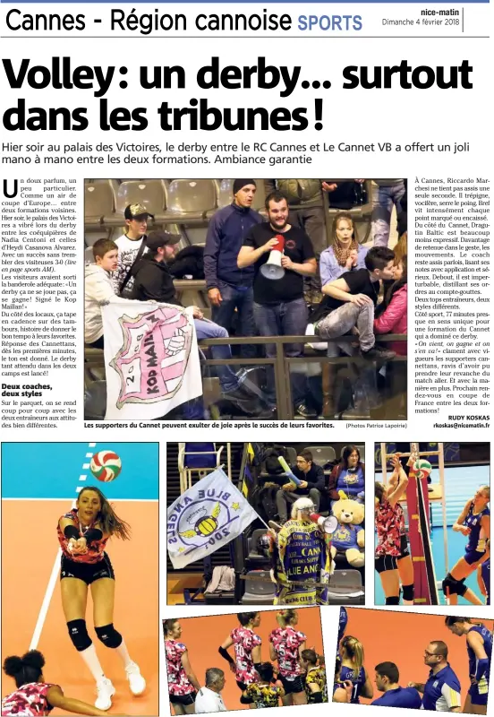  ?? (Photos Patrice Lapoirie) ?? Les supporters du Cannet peuvent exulter de joie après le succès de leurs favorites.